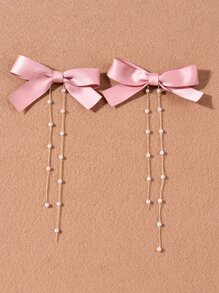 2个蝴蝶结发夹可爱爪夹发卡，适合上学、优雅、大学、蝴蝶结等发饰