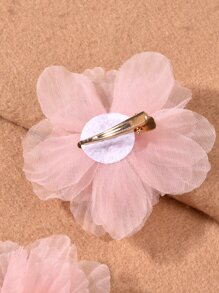 3入組花朵裝飾髮夾,波西米亞風格 - 粉色 - 查看 3