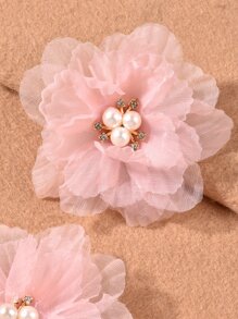 3入組花朵裝飾髮夾,波西米亞風格 - 粉色 - 查看 4