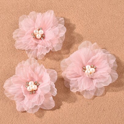 3pcs Flower Decor Hair Clip