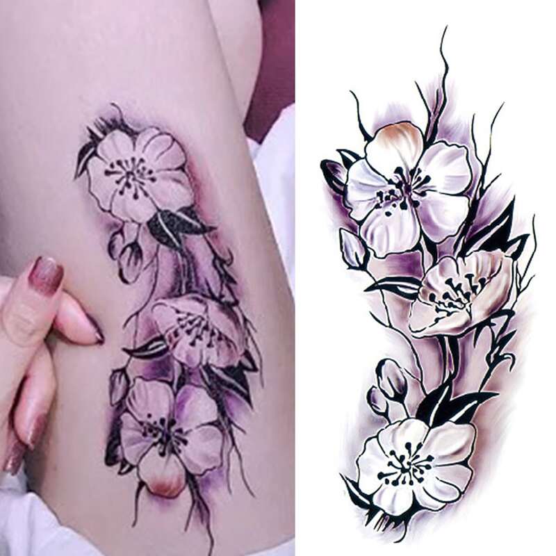 

1sheet Floral Pattern Tattoo Sticker, Multicolor