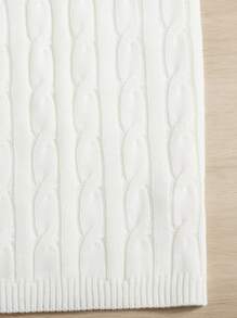 Girls Cable Knit Skirt - White - View 4