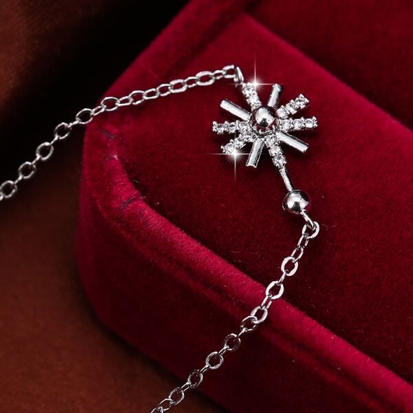 

Zircon Decor Bracelet, Silver