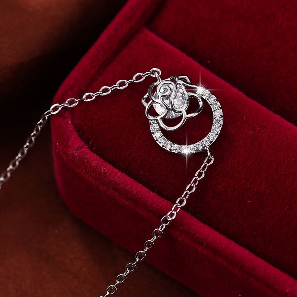 

Zircon Decor Bracelet, Silver