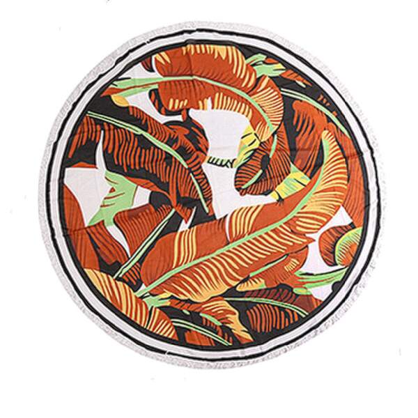 

Шарф с принтом листьев, Золотистый