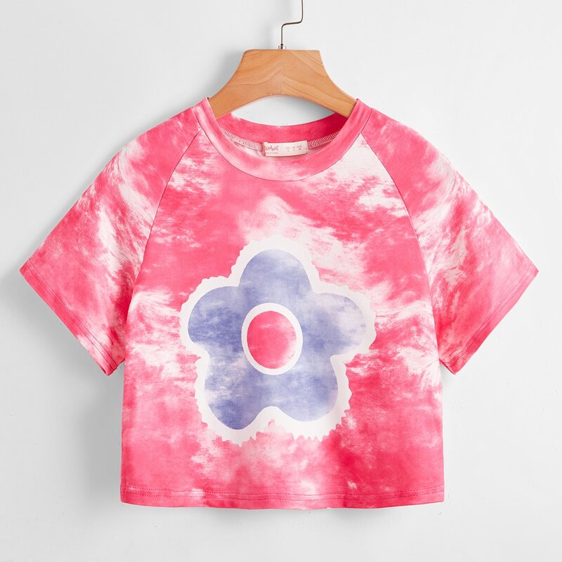 

Heart Graphic Tie Dye Tee, Multicolor