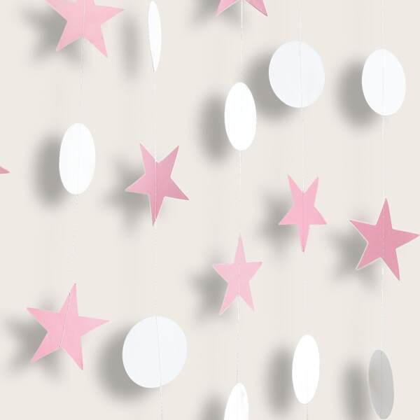 

1set Star Hanging Decoration, Pink