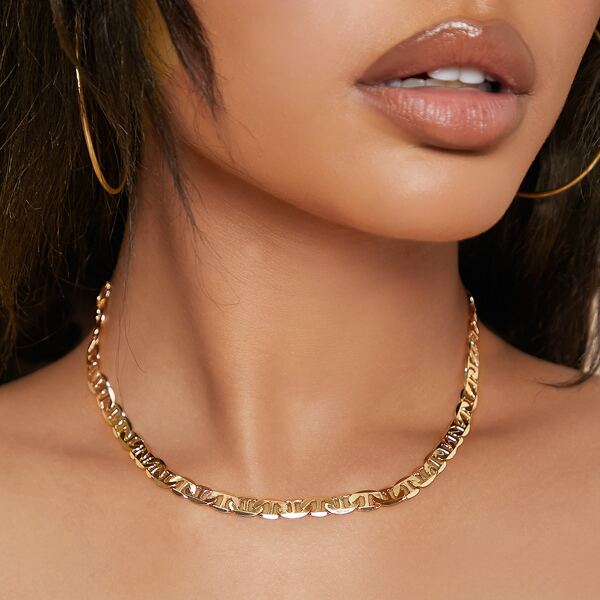 

Hammered Chain Necklace, Gold