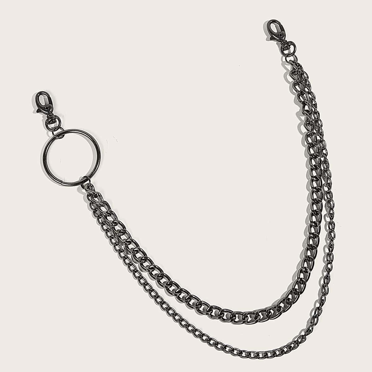 

Simple Layered Pant Chain, Gun black