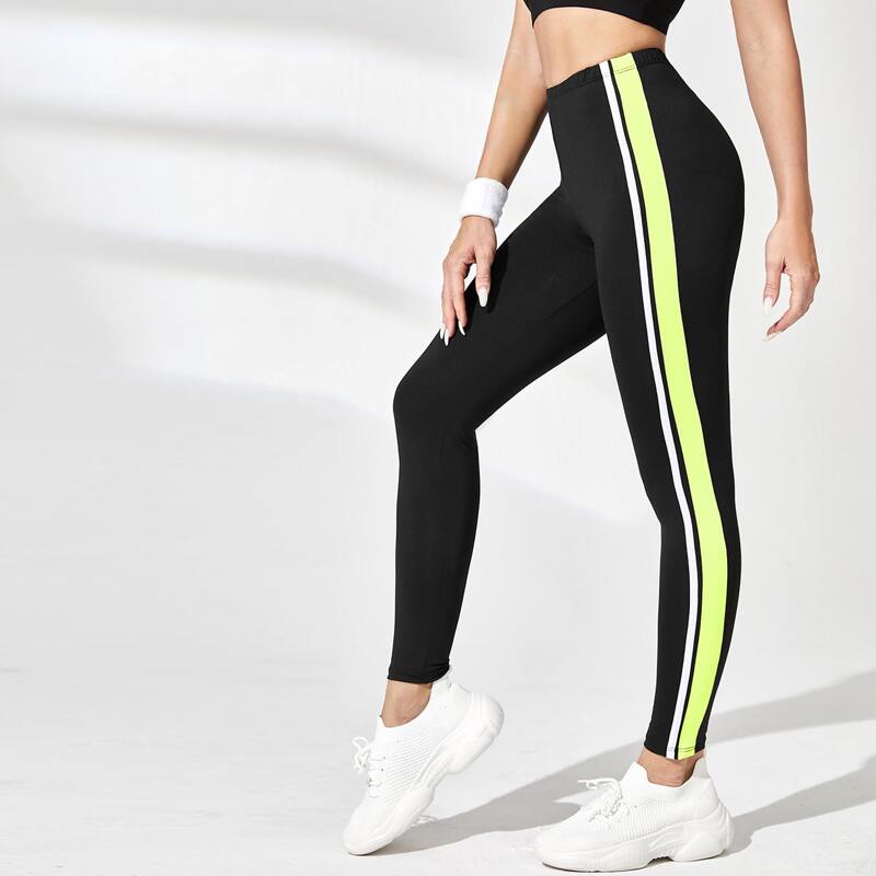 

Softness Colorblock Sports Leggings, Black