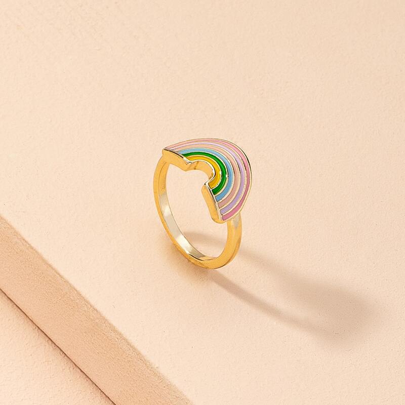 

Rainbow Decor Ring, Gold