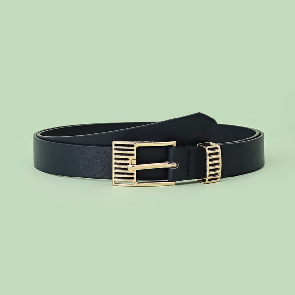 

Hollow Out Metal Buckle Belt, Black