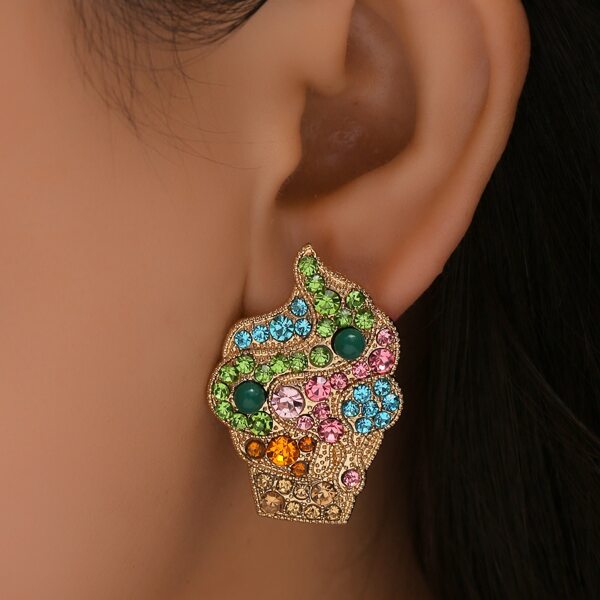 

Rhinestone Decor Ice Cream Earrings, Multicolor
