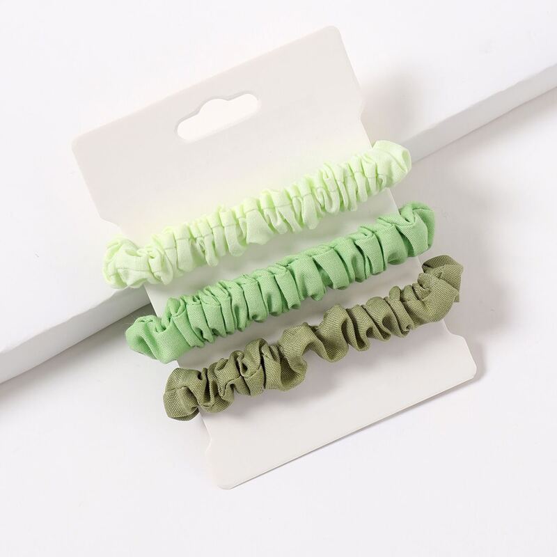

3pcs Solid Hair Tie, Green