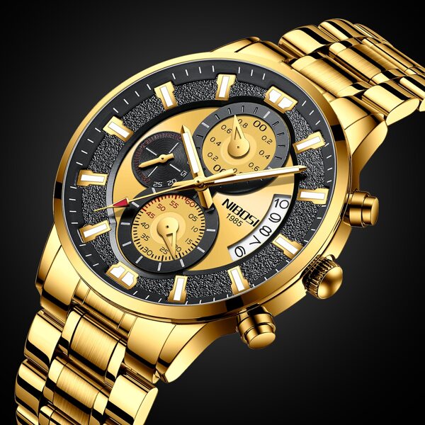 

Men Triple Dial Round Pointer Quartz Watch