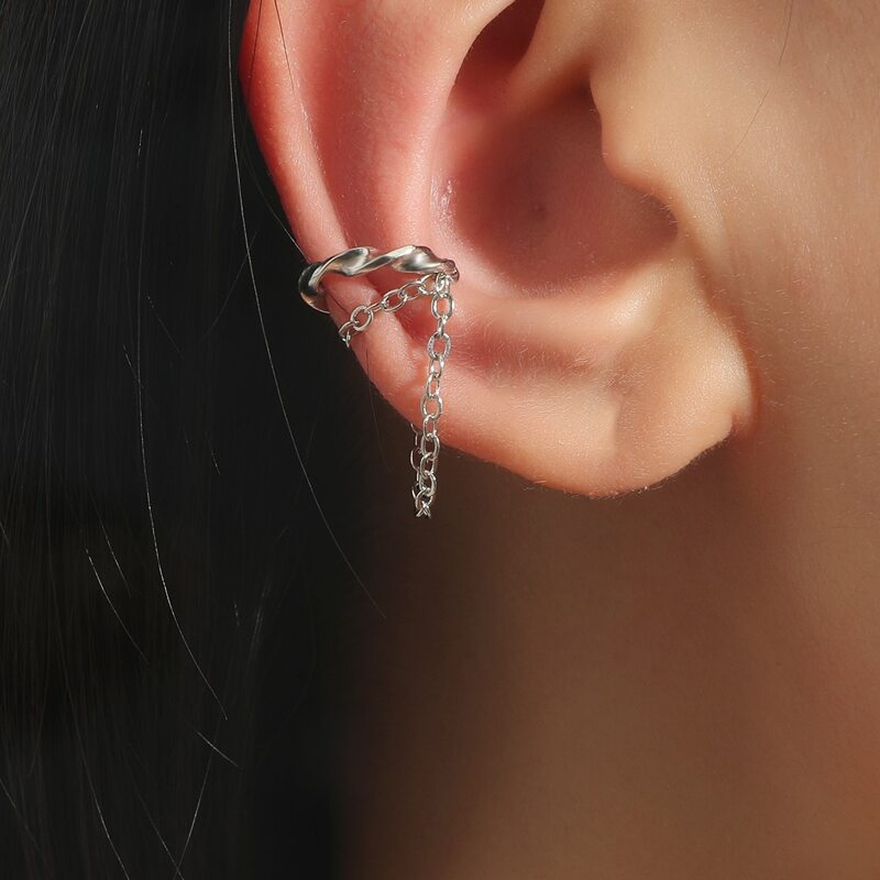 

1pc Minimalist Ear Cuff, Silver