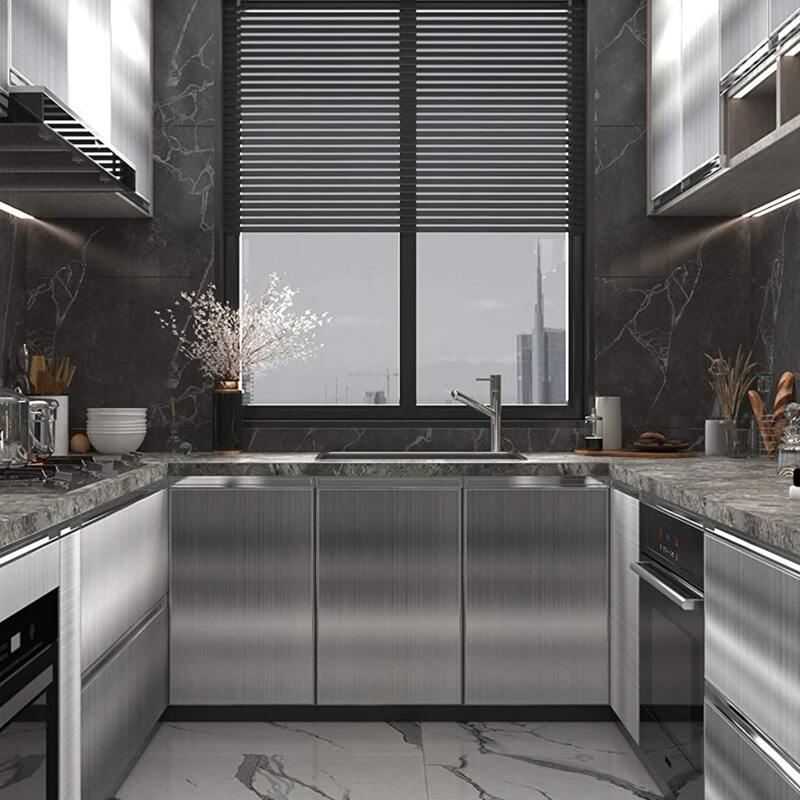 

1pc Plain Waterproof Wall Sticker, Silver