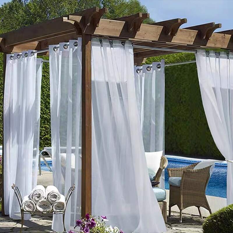 

Solid Color Single Panel Waterproof Curtain, White