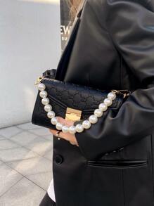 Faux Pearl Decor Bag Strap Bag Accessories DIY Accessories Adjustable Replacement Shoulder Strap Stylish Durable - Gold - View 2