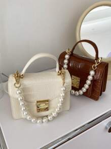 Faux Pearl Decor Bag Strap Bag Accessories DIY Accessories Adjustable Replacement Shoulder Strap Stylish Durable - Gold - View 4