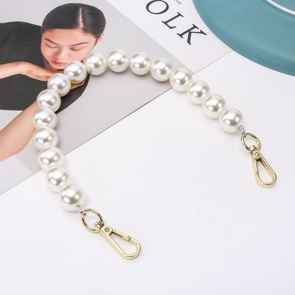 

Faux Pearl Decor Bag Strap, Gold