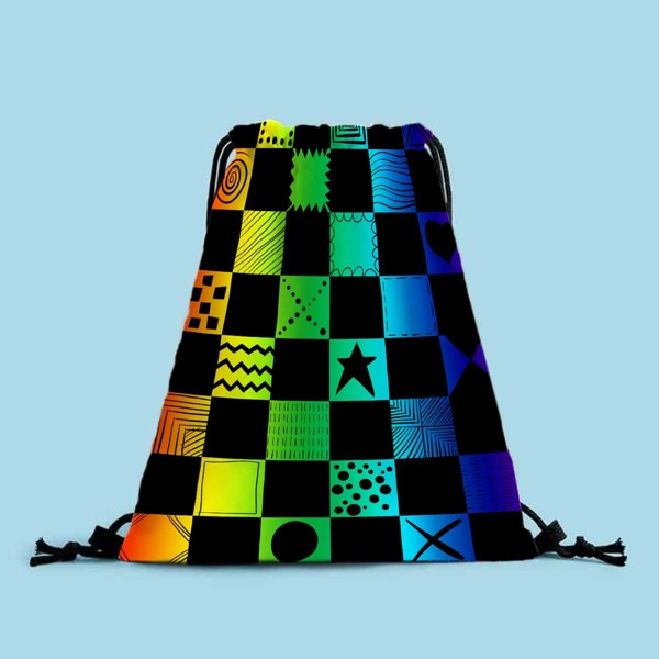 

Color Block Drawstring Backpack, Multicolor