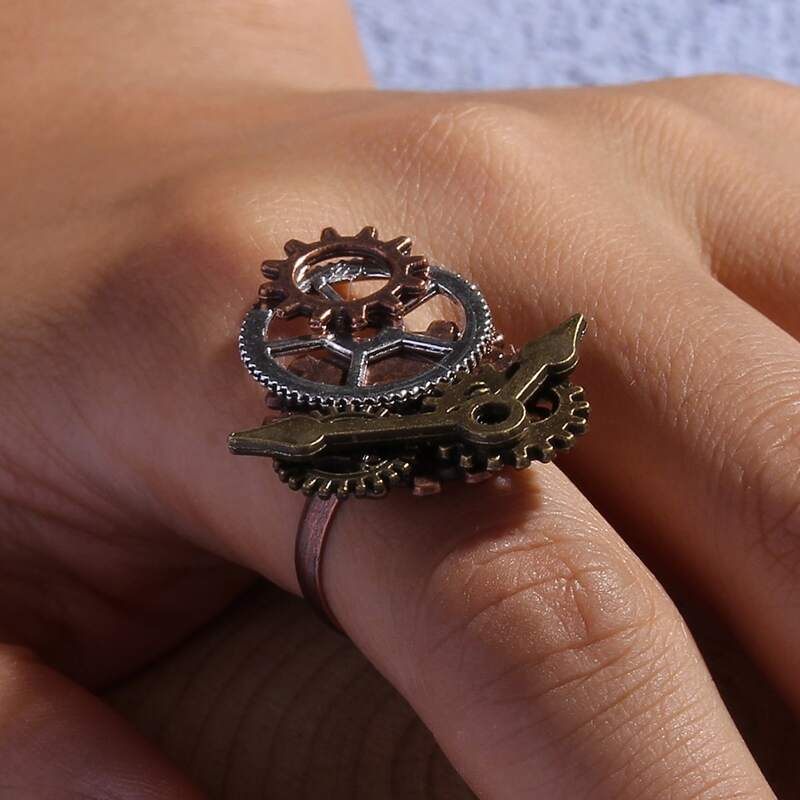 

Guys 1pc Gear Design Ring, Bronze