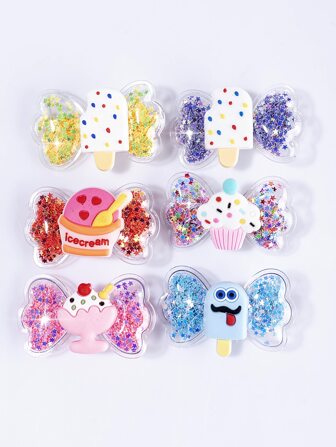 6入組冰淇淋裝飾髮夾