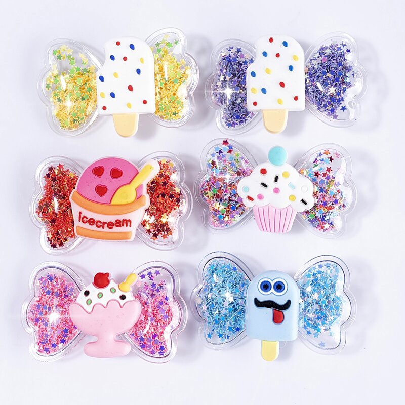 

6pcs Ice Cream Decor Hair Clip, Multicolor