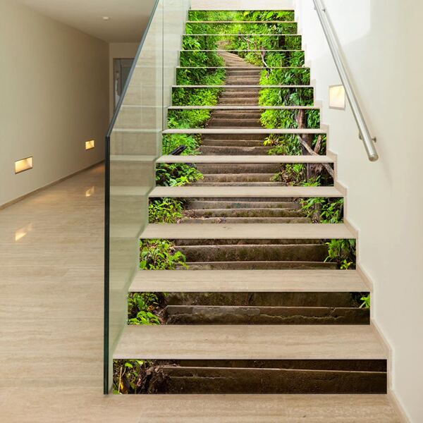 

13pcs Plant Print Stairs Sticker, Multicolor