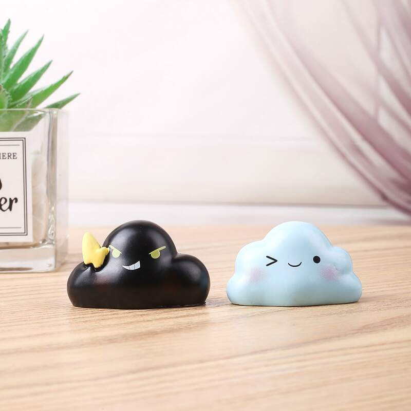 

2pcs Cloud Shaped Art Decoration, Multicolor