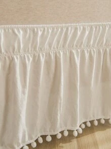 Pom Pom Bed Skirt - Beige - View 6