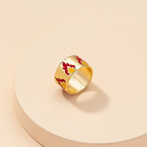 

Flame Pattern Ring, Multicolor