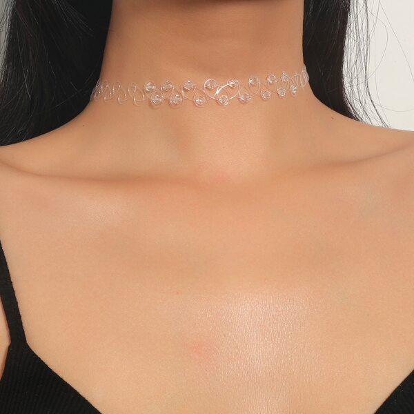 

Bead Decor Choker, Clear