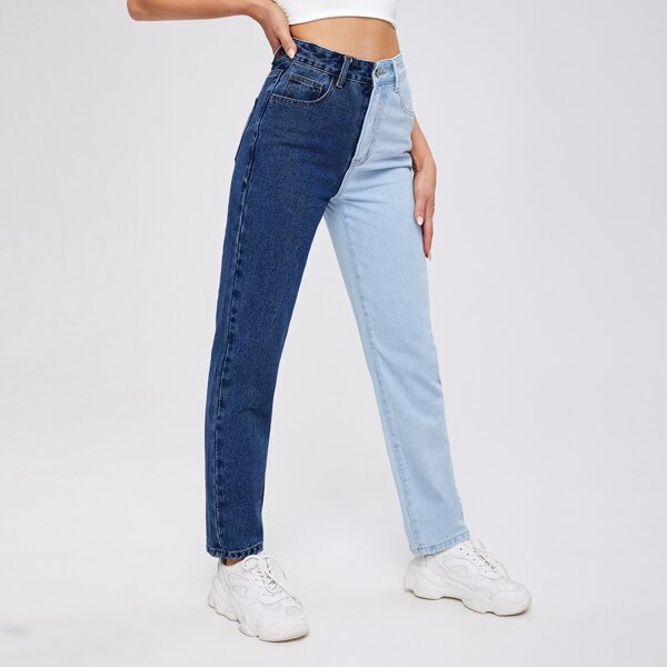 

High Waist Straight Jeans, Medium wash