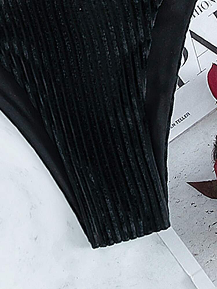 Bragas bikini vinculado con cadena de terciopelo - Negro - Añade 3