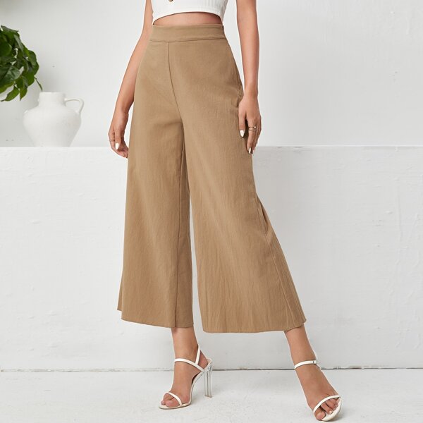 

High Waist Wide Leg Pants, Khaki