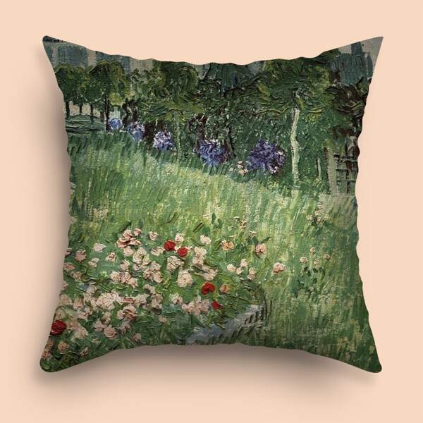 

Flower Print Cushion Cover Without Filler, Multicolor