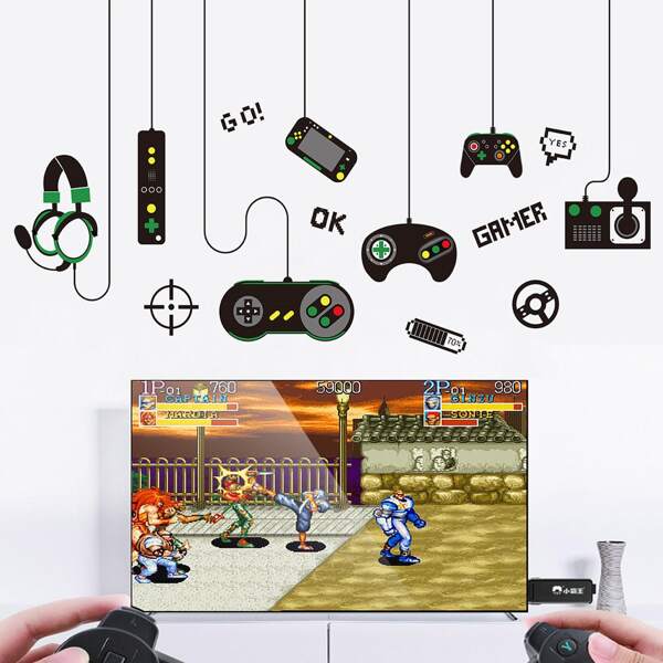 

Gamepad Print Wall Sticker, Black
