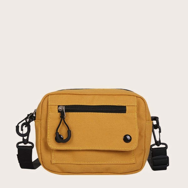 

Zip Front Crossbody Bag, Yellow