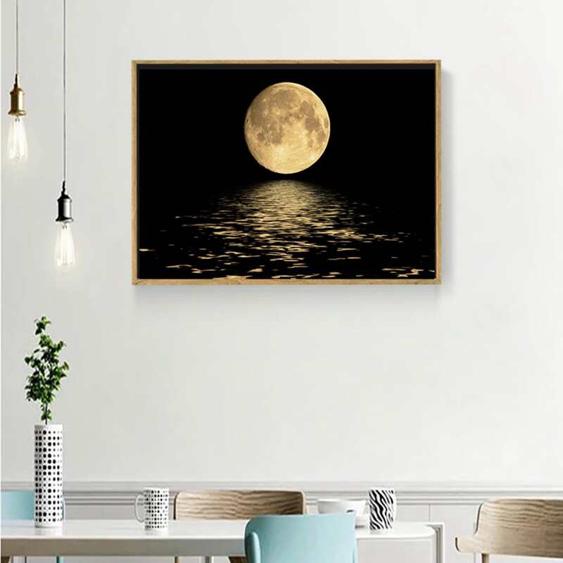 

Moon Print Unframed Painting, Multicolor