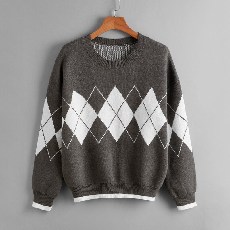 

Argyle Pattern Sweater, Multicolor