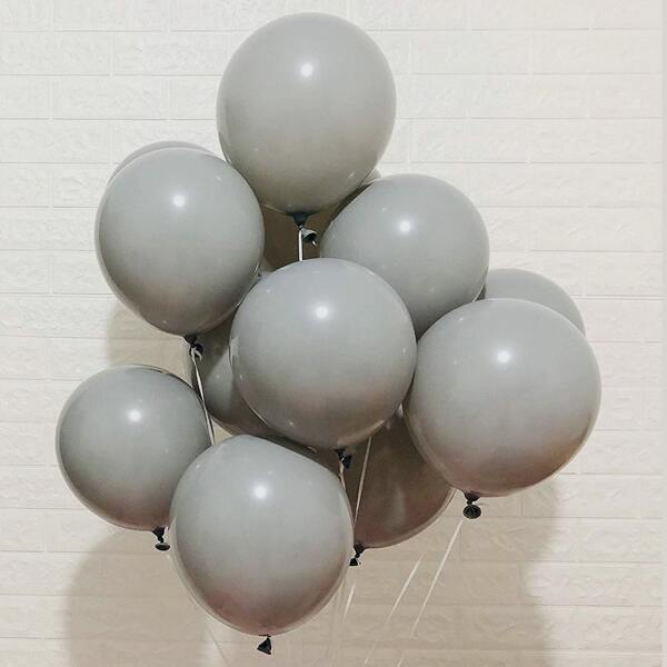 

50pcs Solid Color Balloon, Grey