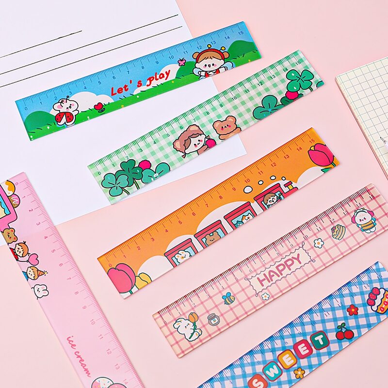 

2pcs Cartoon Graphic Random Ruler, Multicolor