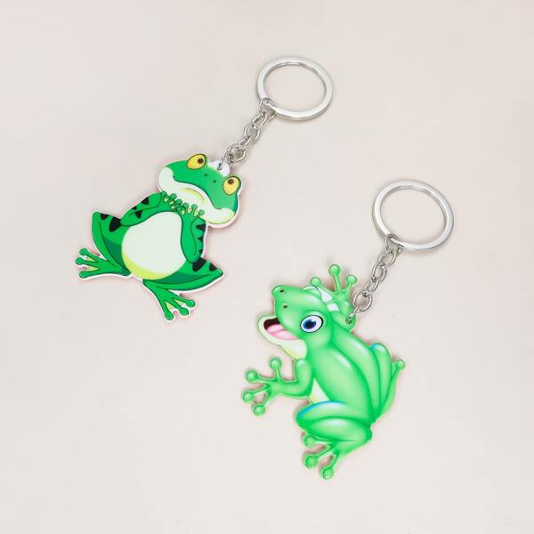 

2pcs Animal Charm Keychain, Green