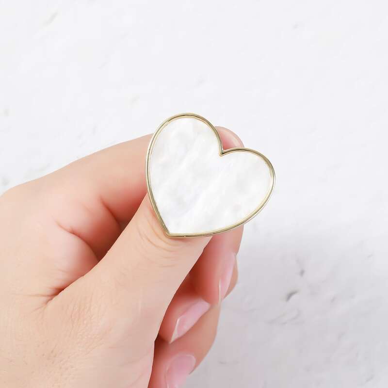 

1pc Heart Shaped Nail Art Ring Palette, White