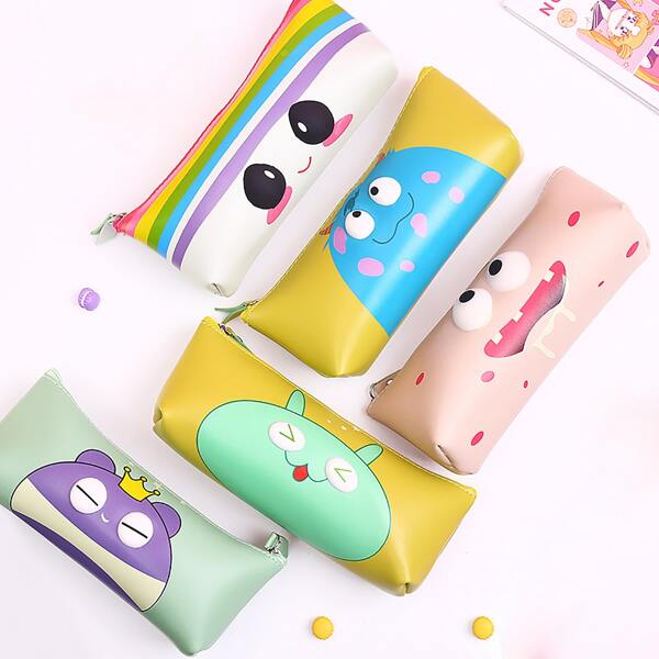 

1pc Cartoon Graphic Random Pencil Bag, Multicolor