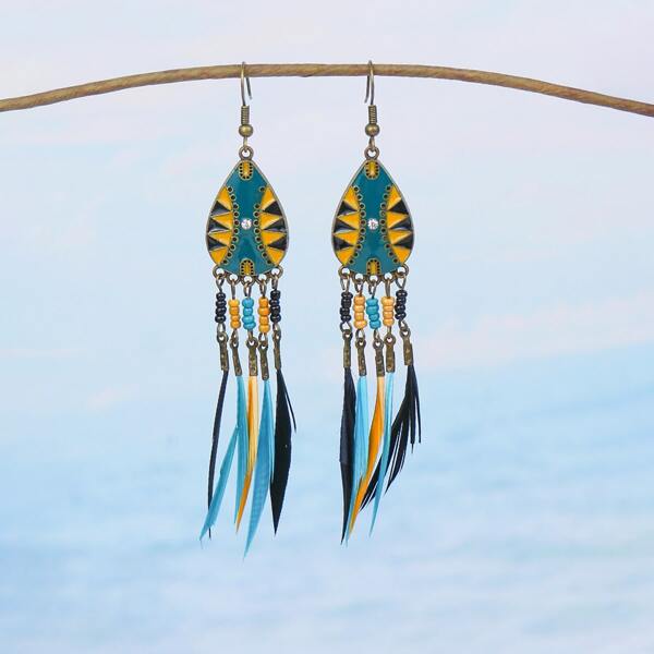 

Seed Bead Drop Earrings, Multicolor