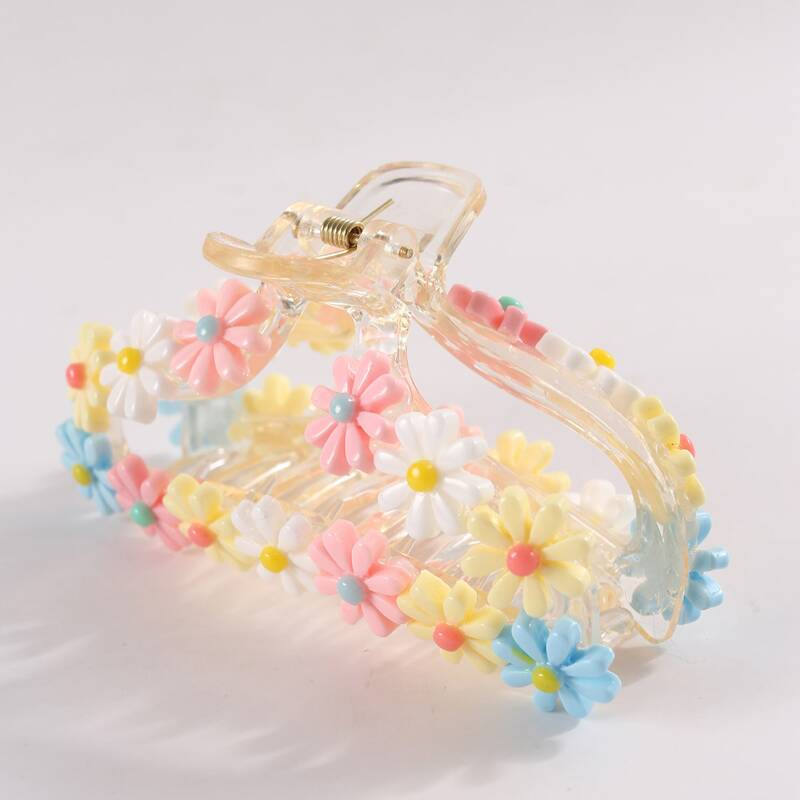 

Flower Decor Hair Claw, Multicolor