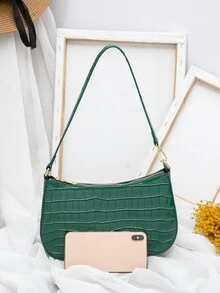 Dập nổi cá sấu Cái túi - màu xanh lá - Xem 2